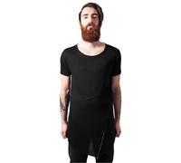 Urban Classics Long Open Edge Front Zip Tee in Gr. XS in Schwarz