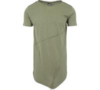 Urban Classics Herren Long Open Edge Front Zip Tee T-Shirt, Grün (lightolive 729), XL