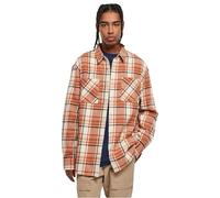 Langarmhemd URBAN CLASSICS "Urban Classics Herren Long Oversized Checked Leaves Shirt", Herren, Gr. L, US-Größen, bunt (softseagrass, rot), 65% Polyester, 35% Baumwolle, Langarm, Hemden (26733044-L) s