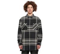 Langarmhemd URBAN CLASSICS "Urban Classics Herren Long Oversized Checked Summit Shirt" Gr. M, US-Größen, schwarz, Herren, 100% Baumwolle, Hemden (61022707-M) schwarz