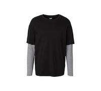 Urban Classics Herren Longsleeve T-Shirt Oversized Double Layer Striped LS Tee T-Shirt, Black, XXL
