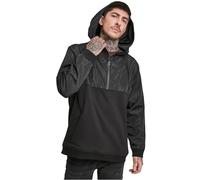 Sweatjacke URBAN CLASSICS "Herren Military Half Zip Hoody" Gr. M, schwarz (black) Herren Sweatjacken (40881447-M)