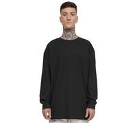 Longsleeve URBAN CLASSICS "Urban Classics Herren Organic Boxy Rib Longsleeve", Herren, Gr. S, schwarz, 95% Baumwolle, 5% Elasthan, unifarben, oversize, Rundhals, Shirts (13000762-S) schwarz
