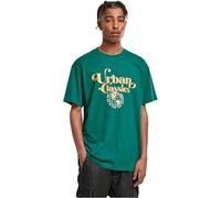 Urban Classics T-Shirt Organic Globe Logo Tee Herren Oversize 100% Baumwolle Grün Größe M