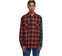 Urban Classics Herren Oversized Mix Check Shirt Black/red/Green, L