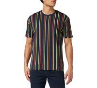 Urban Classics Herren Printed Oversized Retro Stripe Tee T-Shirt, midnightnavy/burnedred, 4XL
