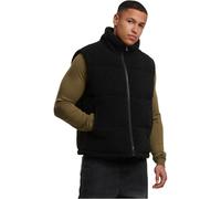 Urban Classics Herren Puffer Weste Basic Teddy Puffer Vest, Steppweste aus flauschigem Teddy-Stoff, hoher Kragen, Größen S - 5XL