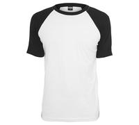 Urban Classics Herren Raglan Contrast Tee - Kurzarm T-Shirt aus Baumwolle mit farblich abgesetzten Ärmeln im sportlichen Raglan Stil für Freizeit & Streetwear,Wht/Blk,XL