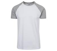 Urban Classics Herren Raglan Contrast Tee - Kurzarm T-Shirt aus Baumwolle mit farblich abgesetzten Ärmeln im sportlichen Raglan Stil für Freizeit & Streetwear,Wht/Gry,L