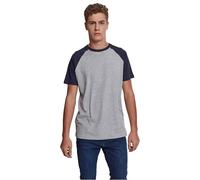 Urban Classics Herren Raglan Contrast Tee - Kurzarm T-Shirt aus Baumwolle mit farblich abgesetzten Ärmeln im sportlichen Raglan Stil für Freizeit & Streetwear,Grey/Navy,3XL