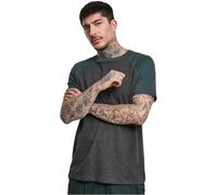 Urban Classics T-Shirt Raglan Contrast Tee – Slim Fit mit Kontrastärmeln, Rundhals Charcoal/Grün XL