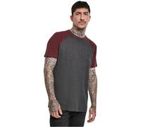 Urban Classics Herren Raglan Contrast Tee - Slim Fit T-Shirt mit Kontrastärmeln, Rundhalsausschnitt, sportlicher Look, weicher Baumwollmix, Basic Style,Cha/Burgundy,S