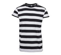 Urban Classics Herren Regular Fit T-Shirt Block Stripe Tee TB2067, Gestreift, Gr. Small (Herstellergröße: S), Mehrfarbig (Black/White 00050)