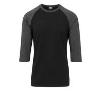 Urban Classics Contrast 3/4 Sleeve Raglan Tee Langarmshirt schwarz charcoal in 3XL