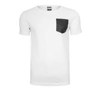 Urban Classics T-Shirt Leather Imitation Pocket Tee White/Black-S