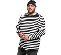 Urban Classics Herren-Longsleeve Regular Stripe LS – Regular-Fit, gestreift – Weiß/Schwarz XXL