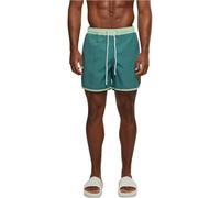 Urban Classics Herren Badehose Retro Swimshorts, Retro Badehose für Männer, mit Kordelzug, paleleaf/vintagregreen, XXL