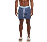 Urban Classics Badehose Retro Swimshorts – schnelltrocknend, Kordelzug, vintageblue/oceanblue, 5XL