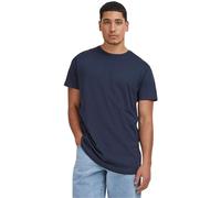 Urban Classics Herren Shaped Long Tee - Langes T-Shirt aus Baumwolle mit abgerundetem Saum, Kurzarm Basic im modernen Streetwear Look für Alltag & Freizeit