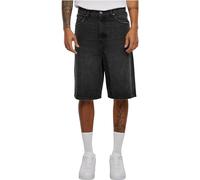 Urban Classics Herren Jeans-Shorts 90's Heavy Denim - Weites Bein, 3/4-Länge, Black Washed, Gr. 38