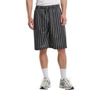 Shorts URBAN CLASSICS "Urban Classics Pinstripe Trackshorts", Herren, Gr. L, US-Größen, schwarz, weiß, 100% Polyester, gestreift, normal, Hosen Shorts (29813049-L) schwarz, weiß