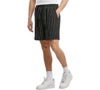 Urban Classics Herren Shorts TB7343 gestreift Crinkle-Optik Resort Schwarz/Offwhite 5XL