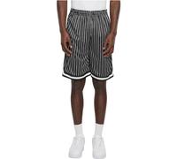Urban Classics Herren Shorts Striped Mesh Shorts, lässige Shorts für Männer, gestreift, knielang, black/white, XL