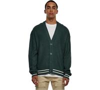 Cardigan URBAN CLASSICS "Urban Classics Herren Sporty Boxy Cardigan", Herren, Gr. 4XL, bottlegrün, 95% Polyacryl, 5% Polyamid, unifarben, oversize, V-Ausschnitt, Strickjacken (59912334-4XL) bottlegrün
