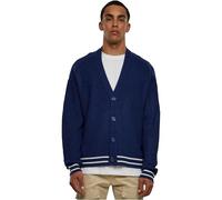 Strickjacke URBAN CLASSICS "Urban Classics Herren Sporty Boxy Cardigan", Herren, Gr. XXL, spaceblau, 95% Polyacryl, 5% Polyamid, unifarben, oversize, V-Ausschnitt, Strickjacken Strickjacke (19235906-X