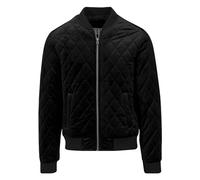 Urban Classics Herren Steppjacke Jacke Diamond Quilt Velvet Jacket, Gr. Small, Schwarz (Black 7)