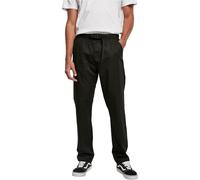 Urban Classics Herren Straight Leg Chino with Belt Hose, Black, 32