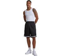 Urban Classics Stripes Mesh Shorts Black/White (L Männer in Gr. S in Schwarz