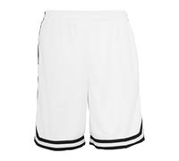 URBAN CLASSICS HERREN STRIPES MESH SHORTS HERREN KURZE HOSE SWEATSHORTS BASKETBALL, Größe:L, Farbe:white/black/white