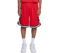 Urban Classics Herren Shorts Stripes Mesh Shorts, lässige Mesh Shorts für Männer, Straight leg, cityred/black/white, XXL