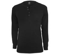 Urban Classics Herren Sweatshirt Basic Henley L/S Tee, Gr. Large, Schwarz (Black 7)