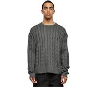 Sweater URBAN CLASSICS "Urban Classics Herren Boxy Sweater", Herren, Gr. 4XL, schwarzshadow, 100% Polyacryl, unifarben, Rundhals, Sweatshirts Sweater (84658748-4XL) schwarzshadow