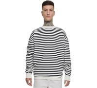 Urban Classics Strickpullover mit Rundhalsausschnitt, gestreift, Whitesand/Black, Größe S