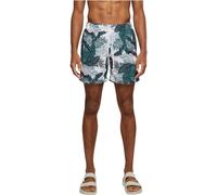 Urban Classics Herren Badeshorts Palm Leaves – schnelltrocknend, Innenslip, Taschen – XS