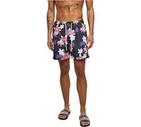 Urban Classics Herren Swim Shorts - Schnelltrocknende Badehose mit Innenslip und Taschen für Strand Pool Urlaub und sportliche Aktivitäten,Dark Jungle AOP,S