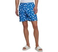 Urban Classics Badeshorts Pattern – Herren, schnelltrocknend, Innenslip, Brightblue/White Gr. 4XL