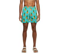 Urban Classics Herren Badeshorts Pattern – Türkis – Größe 2XL