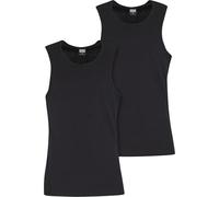 Urban Classics Tank-Top Ripp-Unterhemd 2er-Pack, 95% Baumwolle, 5% Elasthan, Schwarz L