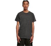 Build Your Brand Herren T-Shirt BY190 Rundhals – Säurewaschung, Regular Fit, Baumwolle – Schwarz S