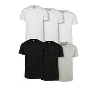 T-Shirt URBAN CLASSICS "Urban Classics Herren Basic Tee 6-Pack" Gr. M, schwarz-weiß (white, black, grey) Herren Shirts (44420839-M) white, black, grey