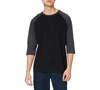 Urban Classics Herren T-Shirt Contrast 3/4 Sleeve Raglan Tee TB366, Gr. Medium, Mehrfarbig (blk/cha 445)