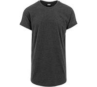 Urban Classics Herren T-Shirt Long Shaped Turnup Tee, lässiges T-Shirt für Männer, in langem Schnitt, erhältlich in vielen Farben, Charcoal, L