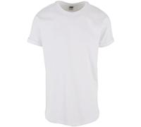 Urban Classics Herren T-Shirt Long Shaped Turnup Tee, lässiges T-Shirt für Männer, in langem Schnitt, erhältlich in vielen Farben, White, S