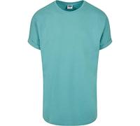 Urban Classics Herren T-Shirt Long Shaped Turnup Tee, lässiges T-Shirt für Männer, in langem Schnitt, erhältlich in vielen Farben, Glass, S
