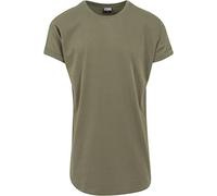 Urban Classics Herren T-Shirt Long Shaped Turnup Tee, lässiges T-Shirt für Männer, in langem Schnitt, erhältlich in vielen Farben, Olive, XL