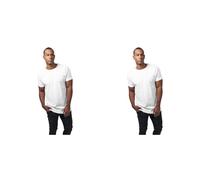 Urban Classics Herren T-Shirt Long Shaped Turnup Tee, lässiges T-Shirt für Männer, in langem Schnitt, erhältlich in vielen Farben, White, S